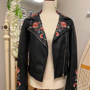 Forever 21 Floral Leather Jacket